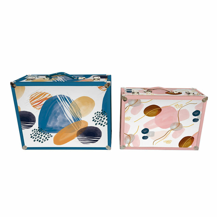 DKD Home Dekor Karten Set mit abstraktem Holz und Polyester Design - homely Family Shop