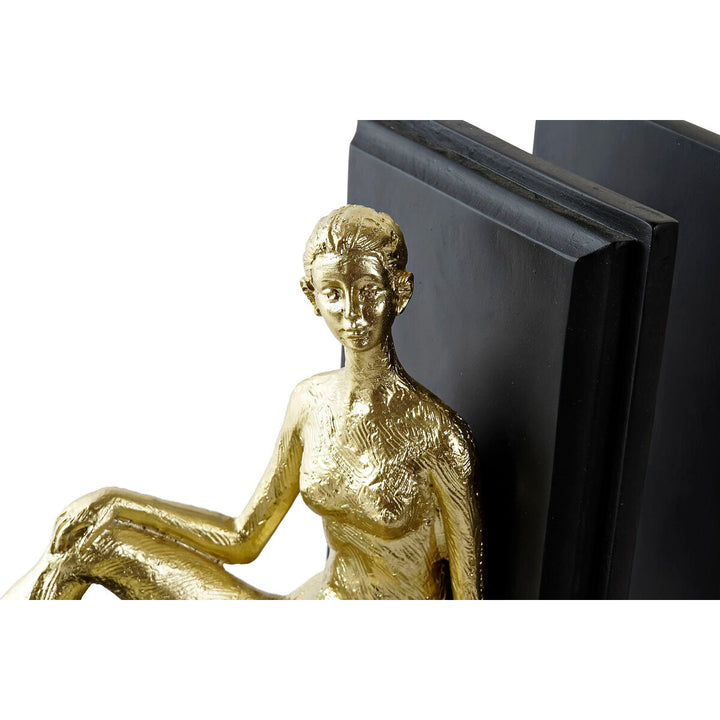 Moderne Harz Buchstütze mit goldener Damenfigur - DKD Home Decor.