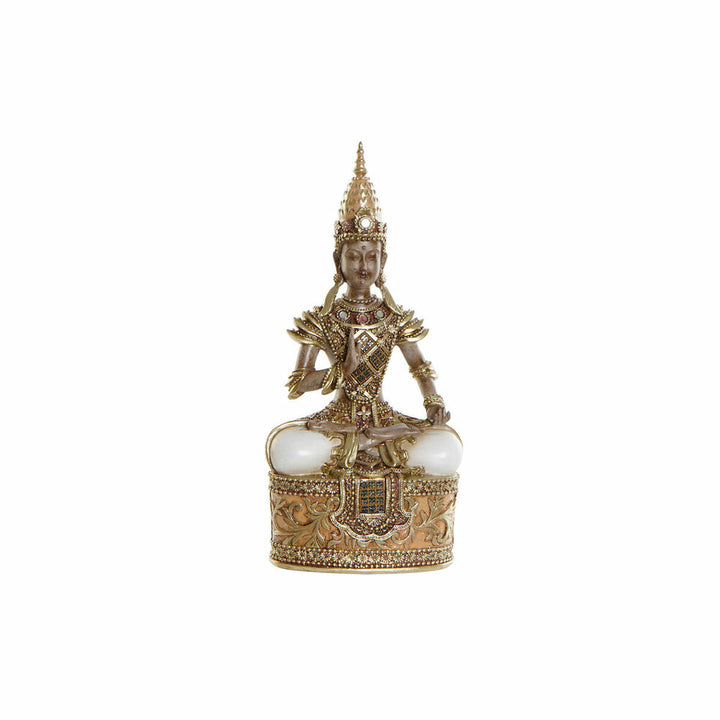Goldbraune Buddha Figur aus Harz im orientalischen Stil - homely Family Shop
