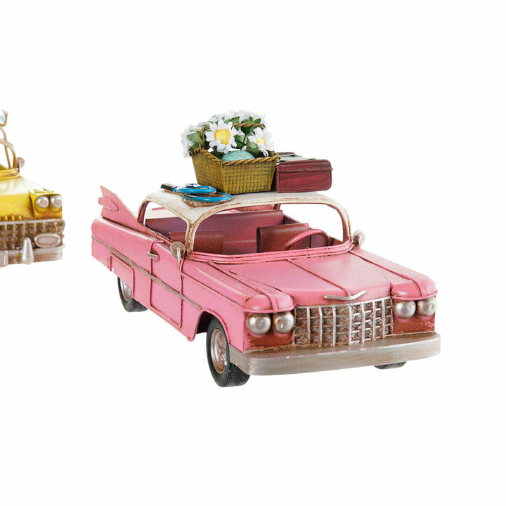 Rosa Deko-Auto im Vintage-Stil mit Gepäck - Homely Family Shop