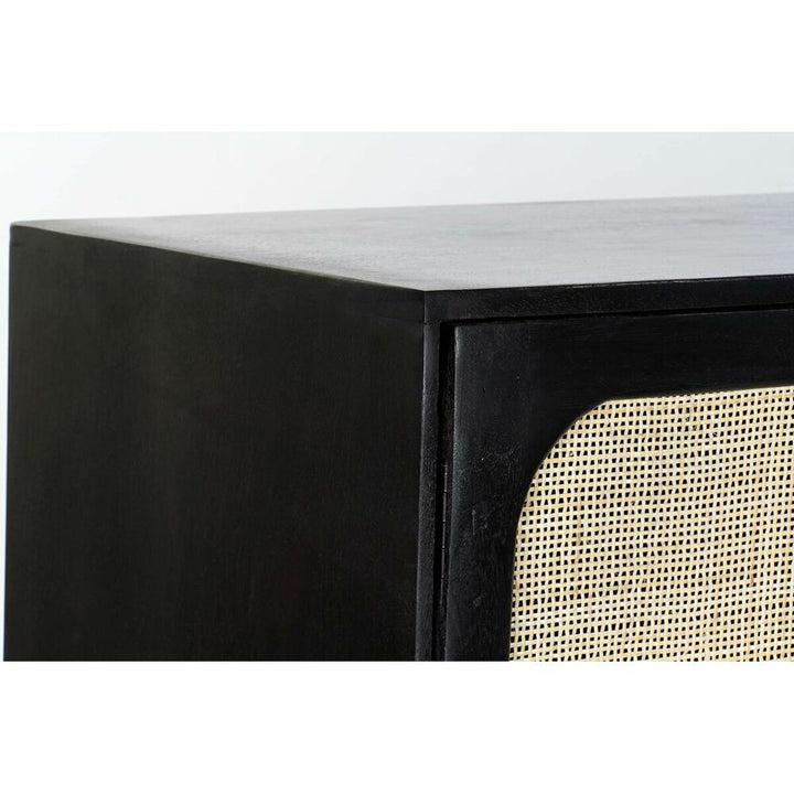 Schwarze Anrichte mit Rattan-Details aus Mango-Holz - DKD Home Decor Shop