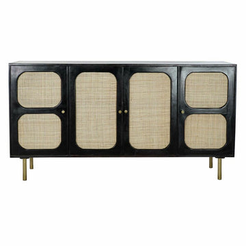 Schwarze Anrichte mit Rattan und goldenen Details - Homely Family Shop