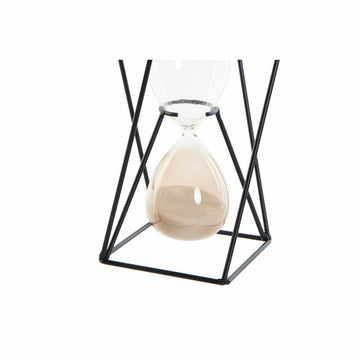 DKD Home Decor Sanduhr mit schwarzem Rahmen und Bernstein Terrakotta Sand.