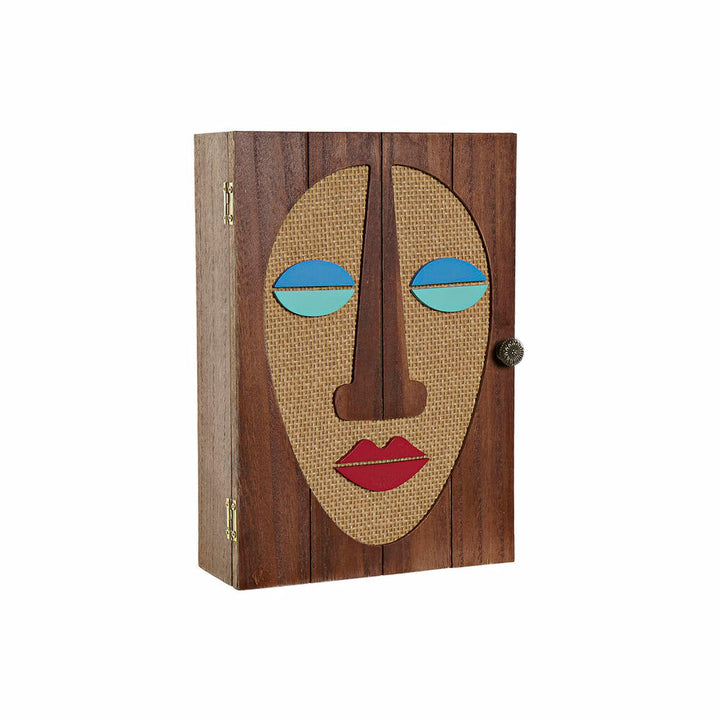 Dekorative moderne Holzbox mit Gesichtsdesign von DKD Home Decor - homely Family Shop