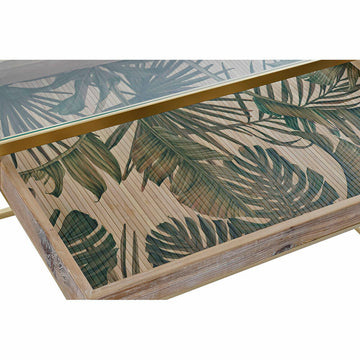 DKD Home Deko Tisch mit Blattdruck und Goldakzenten - homely Family Shop