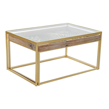 Goldener DKD Home Couchtisch mit Holz Akzent - homely Family Shop