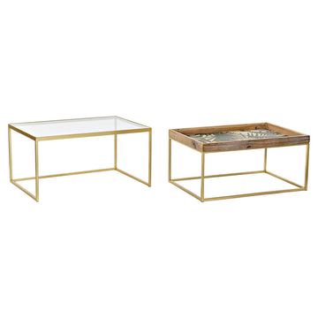 DKD Home Decor Tisch, Goldrahmen und Holzplatte - homely Family Shop