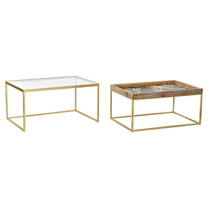 DKD Home Decor Tisch, Goldrahmen und Holzplatte - homely Family Shop