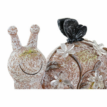 DKD Home Deko-Schnecke mit Blumen und Schmetterling im Shabby Chic Stil - homely Family Shop