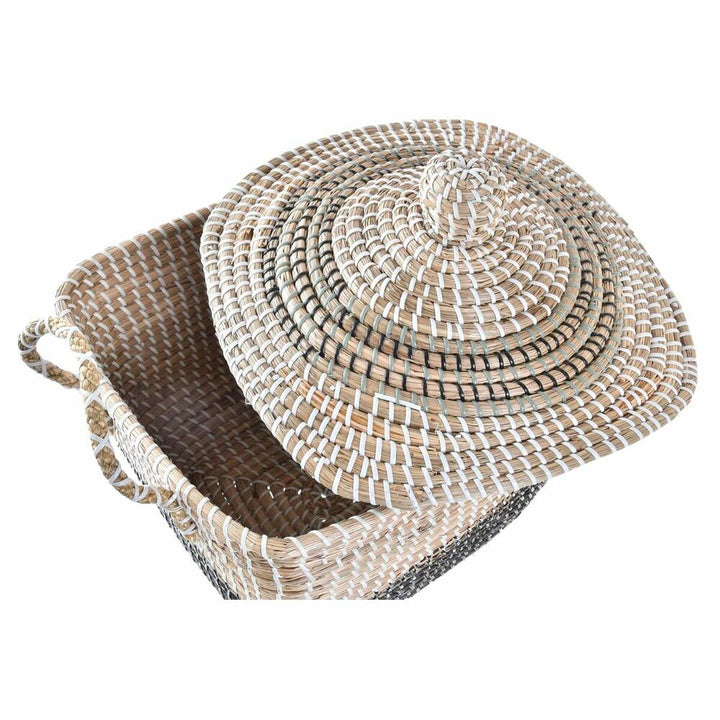Dekorativer Seegras Korb mit Deckel im Boho-Stil - DKD Home Decor Family Shop