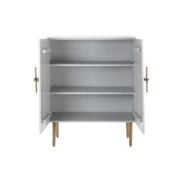 Weißer Schrank mit goldenen Akzenten und Regalen - Homely Family Shop