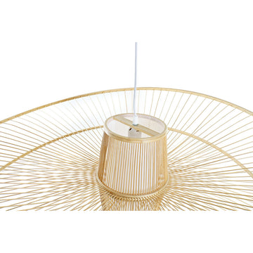 Natürliche Bambus Deckenlampe von DKD Home Decor mit weißem Schirm - homely Family Shop