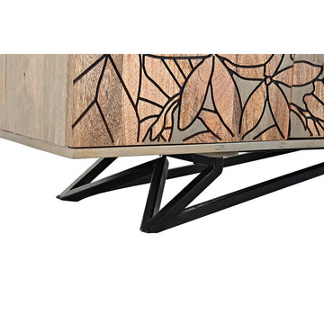 DKD Home Dekor Anrichte aus Mango-Holz mit Metallbeinen und Blumenmuster - homely Family Shop