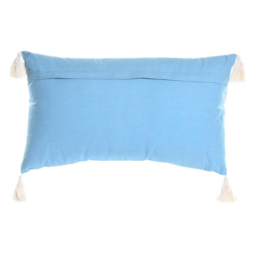 Blaues DKD Home Decor Kissen mit Quasten, 60x15x35 cm. Dekoratives Kissen.