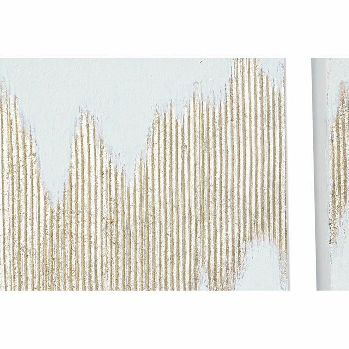 Abstrakte DKD Home Decor Bilder mit goldenen Streifen und weiß, 120x60cm - homely Family Shop