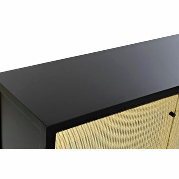 Schwarze Anrichte mit Natur Rattan Details - homely Family Shop