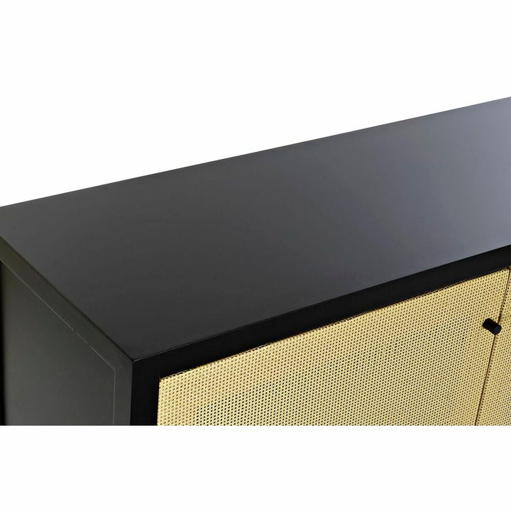 Schwarze Anrichte mit Natur Rattan Details - homely Family Shop