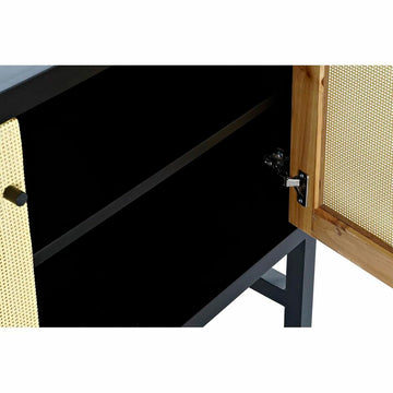 DKD Home Anrichte: Schwarz, Tanne und Rattan Details. - homely Family Shop