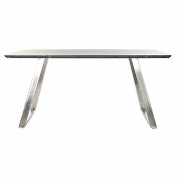 Schwarzer DKD Esstisch mit Stahlbeinen und Holzplatte. - homely Family Shop