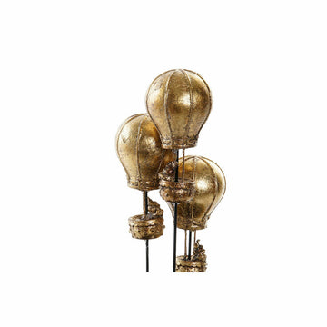 Goldene Deko-Figur mit Heißluftballons, DKD Home Decor, 14x14x22 cm, schwarz und gold.