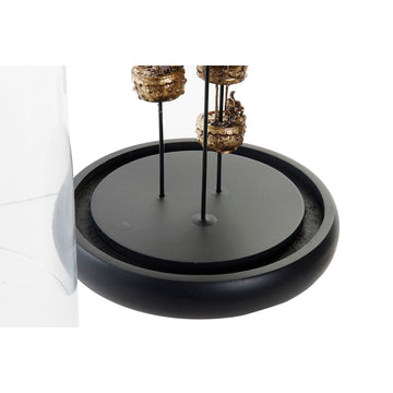 Schwarze Deko-Figur mit goldenen Akzenten unter Glas von DKD Home Decor. Elegantes Design.