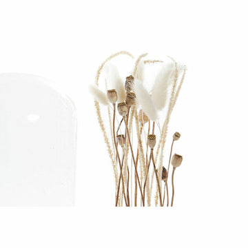 Braune Deko-Figur mit Trockenblumen unter Glasglocke. DKD Home Decor Blomster.