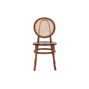 DKD Home Stuhl mit Rattan und Ulmenholz in Dunkelbraun - homely Family Shop