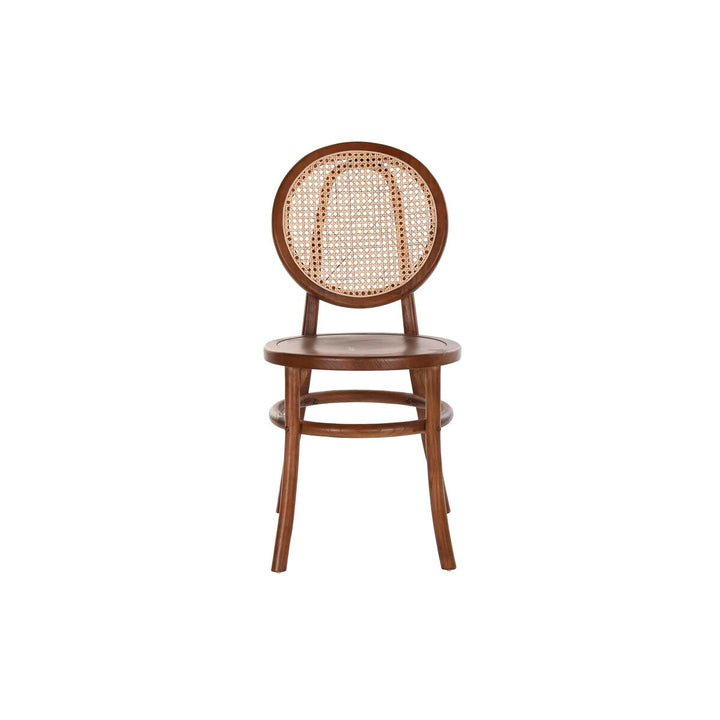DKD Home Stuhl mit Rattan und Ulmenholz in Dunkelbraun - homely Family Shop