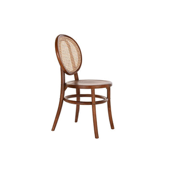 Dunkelbrauner Stuhl mit Rattanlehne und Ulmenholz von DKD Home Decor - homely Family Shop
