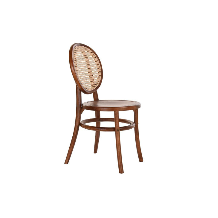 Dunkelbrauner Stuhl mit Rattanlehne und Ulmenholz von DKD Home Decor - homely Family Shop