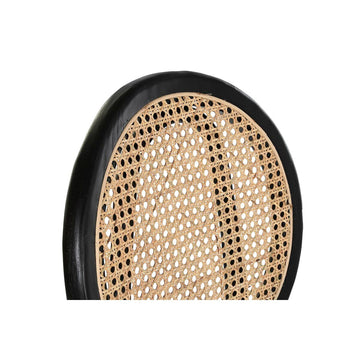 Detailansicht Hocker mit schwarzem Rahmen und Rattansitz - homely Family Shop