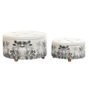 Beige Fußstützen mit tropischem Muster von DKD Home Decor - homely Family Shop