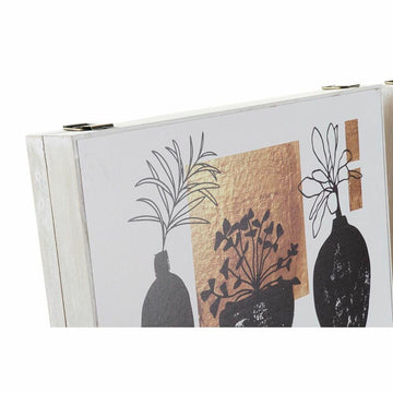 Dekorative Box mit modernem Vasen Design in Weiß, Schwarz und Gold - Homely Family Shop