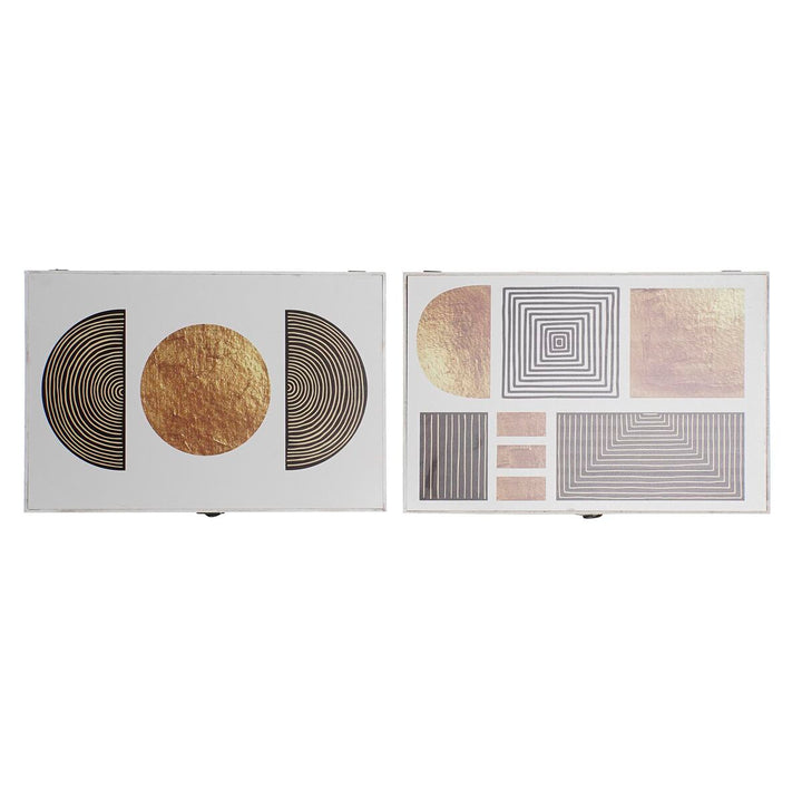 Dekorative Boxen mit geometrischen Mustern in Schwarz und Gold - Homely Family Shop