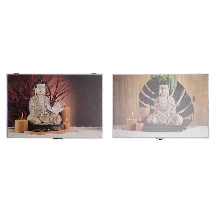 Bunte Buddha Deko Boxen aus Holz MDF von DKD Home - friedliche Zähler - homely Family Shop
