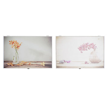 Dekorative Holz Boxen mit Blumen und Vasen Motiven - DKD Home Decor