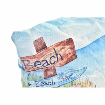 Buntes DKD Home Decor Kissen mit Strand Motiv und Wegweiser zum Beach Bar.