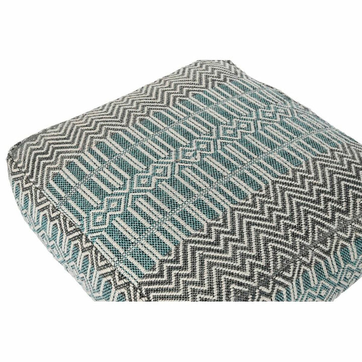 DKD Home Decor Boden Kissen mit Streifenmuster in Blau, Weiß und Grau.