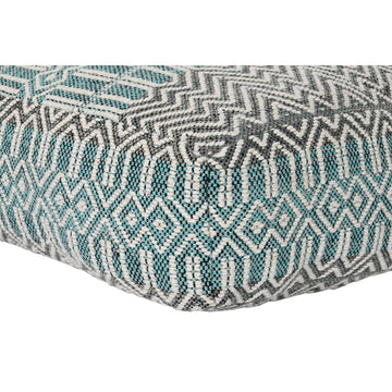 DKD Home Decor Boden Kissen mit Streifenmuster in Blau, Weiß und Grau.