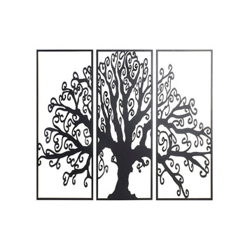 DKD Home Decor Wanddekoration, Baum aus Metall in Schwarz - homely Family Shop