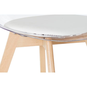 Detailaufnahme: DKD Home Esszimmerstuhl mit Holzbeinen und Polycarbonat Sitz - homely Family Shop