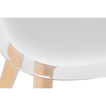 Detailaufnahme: Esszimmerstuhl mit Holzbeinen und Polycarbonat - homely Family Shop