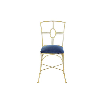 Blauer Samt Esszimmerstuhl mit goldenem Rahmen - Homely Family Shop