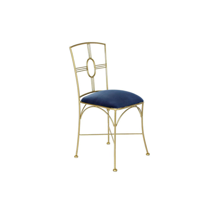 Goldener Stuhl mit blauem Sitzpolster, DKD Home Decor - homely Family Shop
