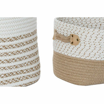 DKD Home Decor Korb Set aus Baumwolle und Jute mit gewebtem Design - homely Family Shop