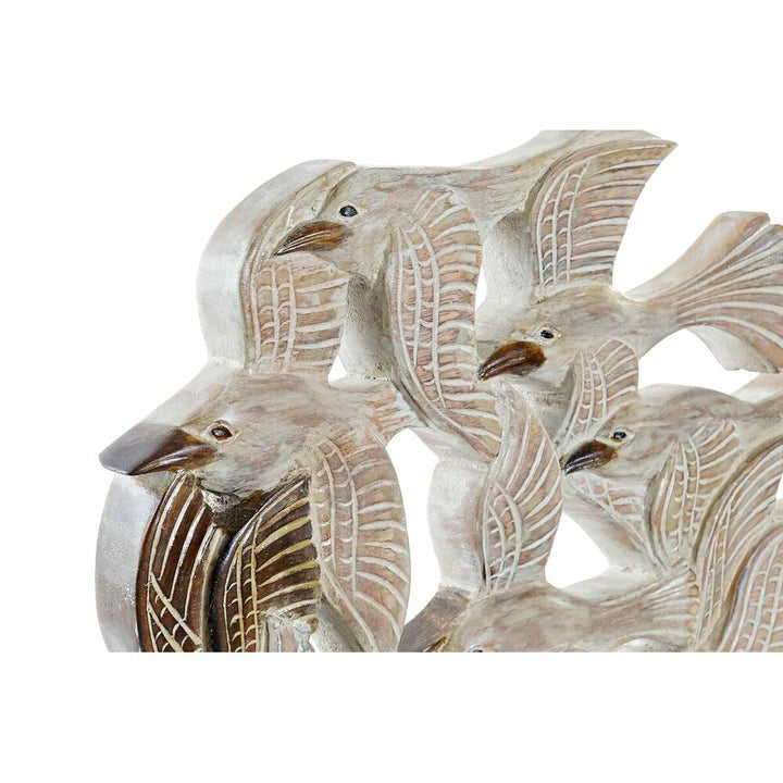 Beige Deko-Figur aus Eisen, Vögel Motiv. Detailreiche Verarbeitung der Eisen Vögel.