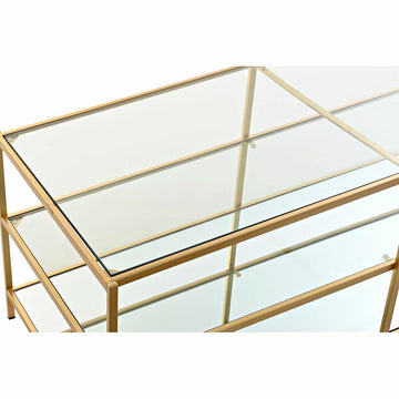 Goldener Metalltisch mit Glasplatte für die Tischdekoration - homely Family Shop
