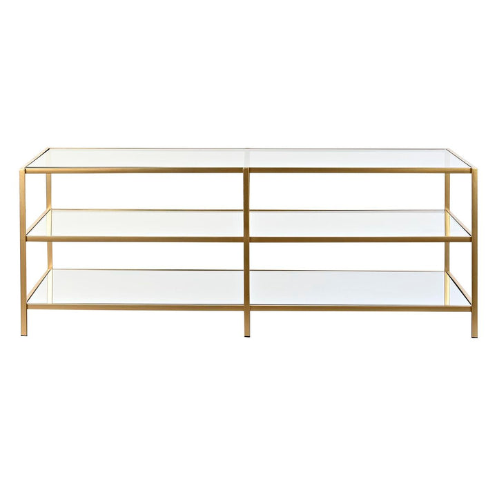 Goldfarbene DKD Home Deko Tisch mit Spiegelablagen aus Metall - homely Family Shop