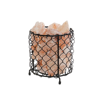 DKD Home Decor Lampe mit Salzsteinen in schwarzem Metallkorb - homely Family Shop