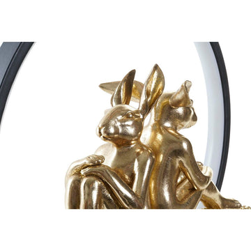 Goldene Hasen-Katzen Deko von DKD Home Decor, liebevolle Harzfiguren - homely Family Shop